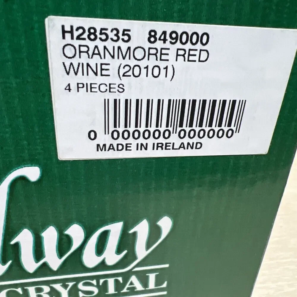 Galway ORANMORE Red Wine Irish Crystal Glasses Set of 3